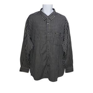 Nautica Jeans Co XXL Plaid Button‑Down Shirt Blue Brown Cotton Big & Tall Preppy